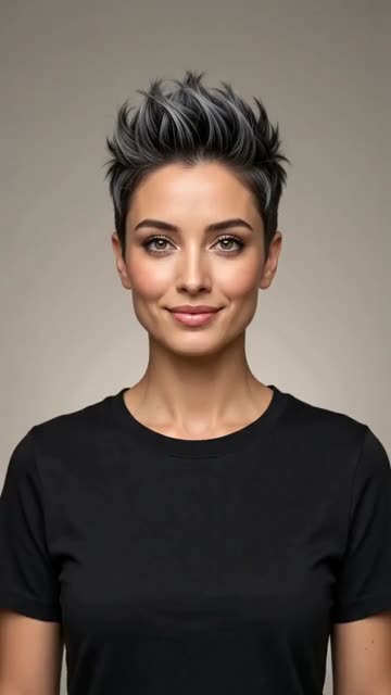 Frosted Spiky Half-Shaved Pompadour — still from a hairstyle video