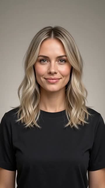 Pale Blonde Beach Wave Lob — still from a hairstyle video