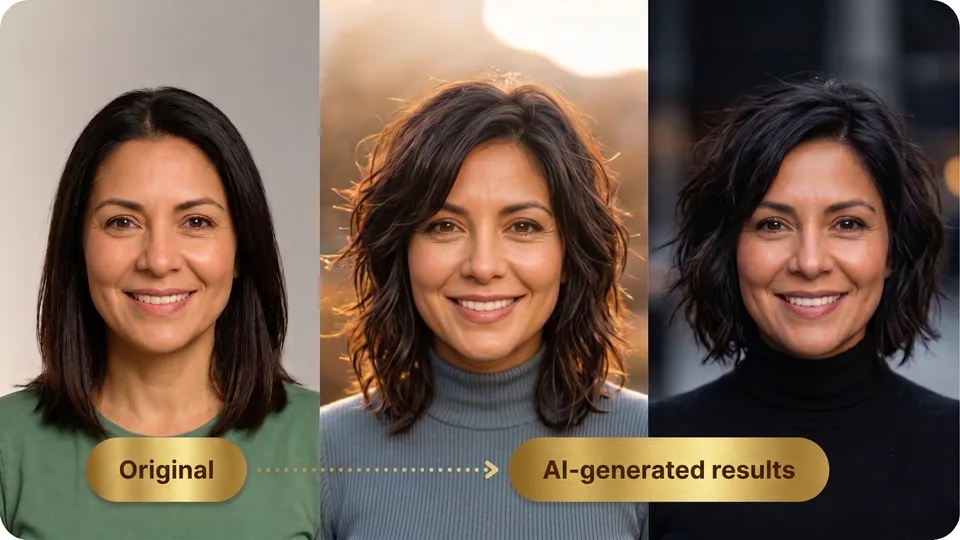 Multiple hairstyle results for comparison